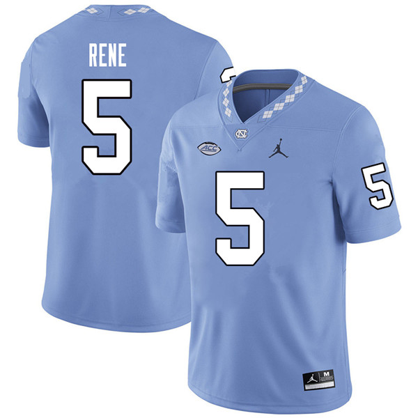 Jordan Brand Men #5 Patrice Rene North Carolina Tar Heels College Football Jerseys Sale-Carolina Blu